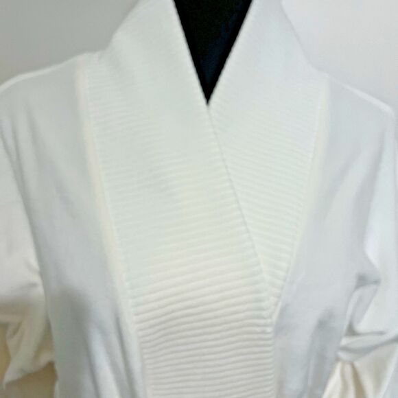 Cupcakes & Cashmere Ivory Cozy Shawl Collared Robe Belted Soft Plush Luxe L - Picture 4 of 8